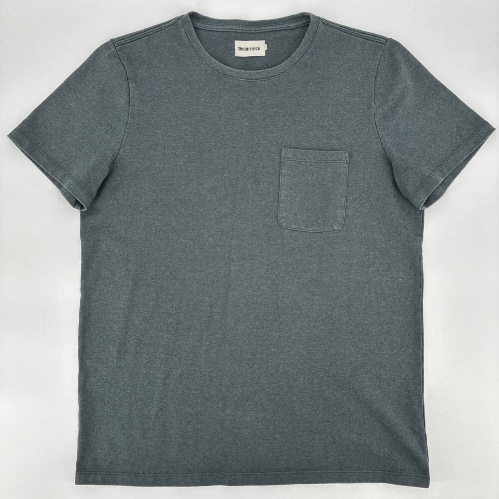 Taylor Stitch Slub Tee Shirt Men Size 40 Gray Pocket T Heavyweight Casual